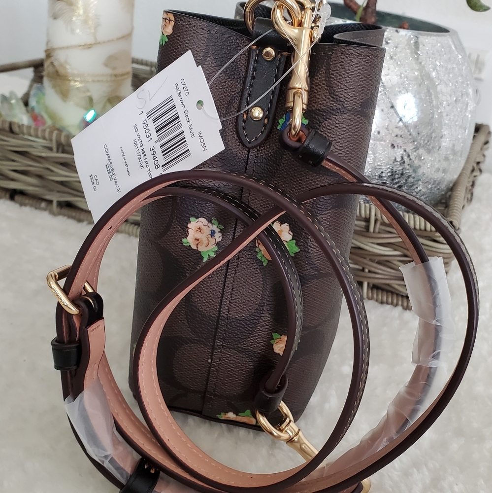 NEW 🎀 Coach Town Bucket Vintage Rose Print Crossbody 3 PCS Set Bundle - Picture 4 of 16